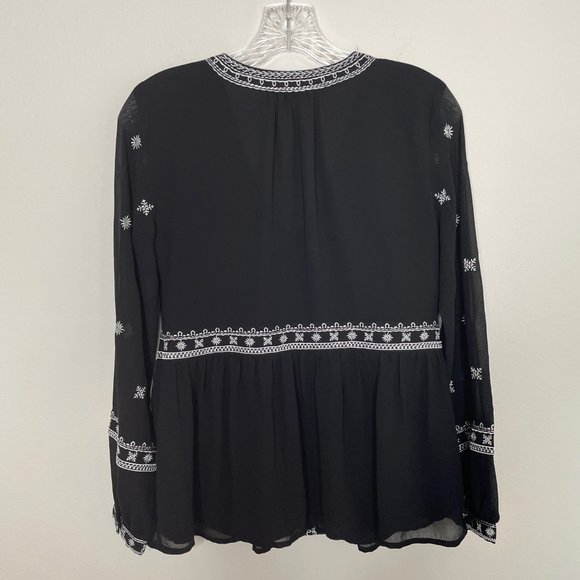 W. by Wantable Boho Bell Sleeve Embroidered Blouse - Picture 4 of 16